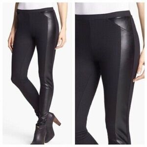 Trouvé Faux Leather Panel Black Classic Leggings M